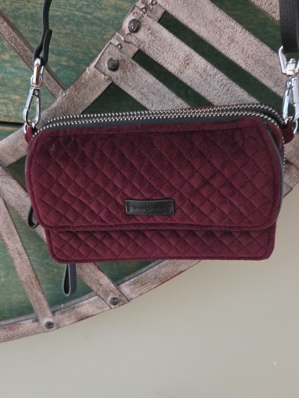 Vera Bradley Iconic RFID All in one crossbody in Chocolate Raisin